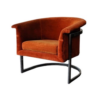 Milo Baughman Style Mide Century Modern Tub Chair For Sale