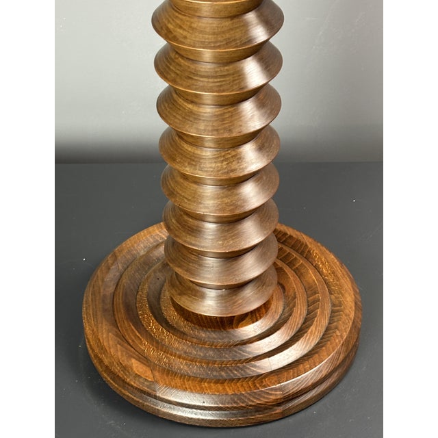 Mid-Century Brutalist French Wood Turned Winepress Side Table in the style of Charles Dudouyt, 1950s For Sale - Image 9 of 12