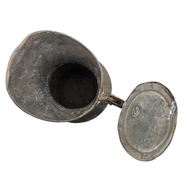 Late 19th Century Late Ottoman Hand-Forged Copper Water Pitcher With Tinned Interior, 15" For Sale - Image 10 of 11