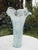 Tall 15.5” Murano Italian Blown Glass Fazzoletto Lily Vase – Aqua Alabastro Swirl For Sale - Image 10 of 14