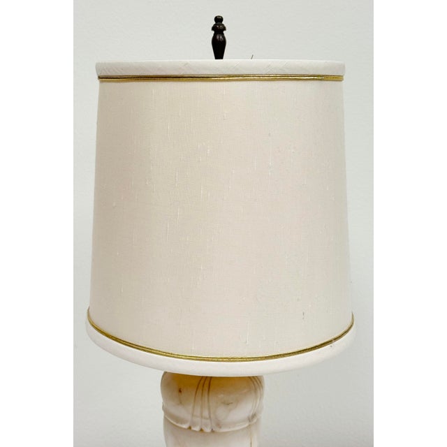 Antique Mid Century Italian Carved Alabaster Urn Table Lamp For Sale - Image 10 of 14