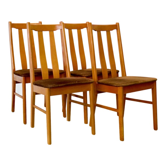 1960s Stone Hill Teak Dining Chairs - Set of 4 For Sale
