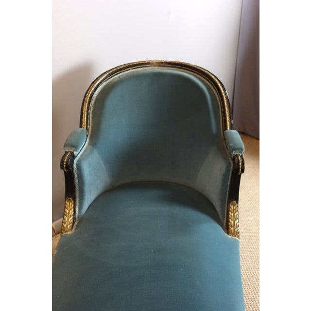 Black Napoleon III Painted Wood Living Room Set, 1800s, Set of 5 For Sale - Image 8 of 16