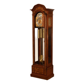 Herschede Burl Wood Five Tube Grandfather Clock For Sale