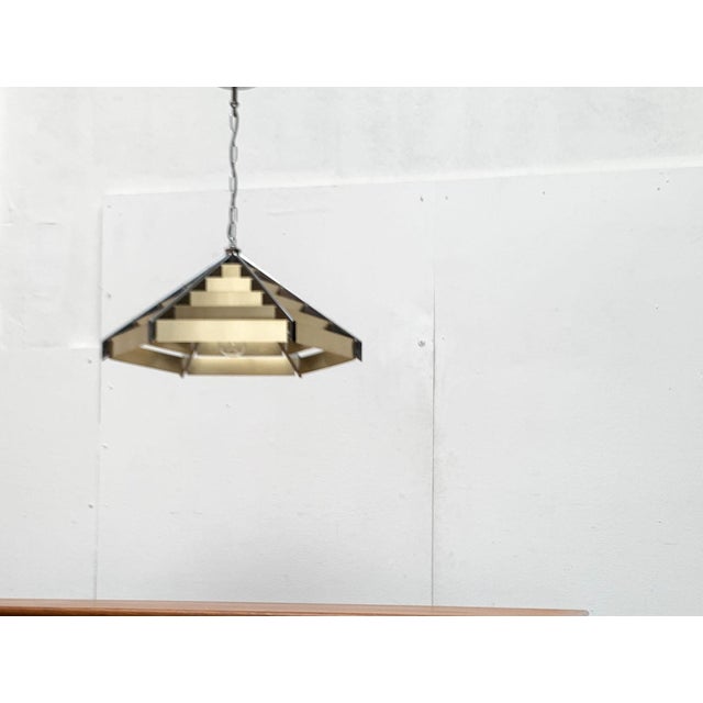 Vintage Postmodern Geometric Lamellar Pendant Lamp, 1980s For Sale - Image 12 of 18