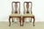 A gorgeous pair of Queen Anne or Georgian style side chairs or dining chairs By Ethan Allen USA, Late 20th Century Carved...