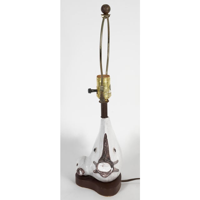 Mid-Century Modern Vintage Ivo De Santos Ceramic Fish Lamp for Raymor For Sale - Image 3 of 10
