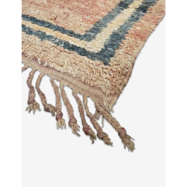 Vintage Boujad Rug | Handwoven Berber Wool Rug in Soft Blush Pink This beautifully understated vintage Boujad rug features...