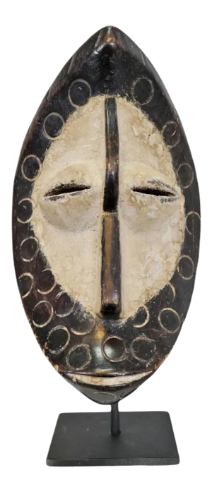 Vintage African Lega Passport Mask on Stand