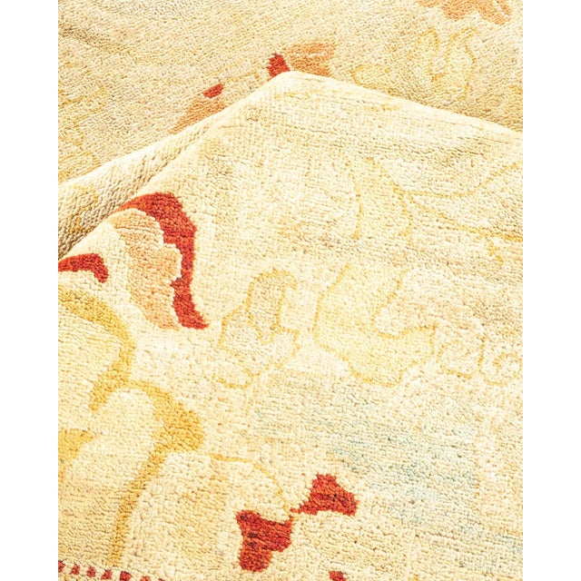 Textile Vintage Traditional Hand Knotted Wool Area Rug, Ivory - 8'1" X 9'10" For Sale - Image 7 of 9