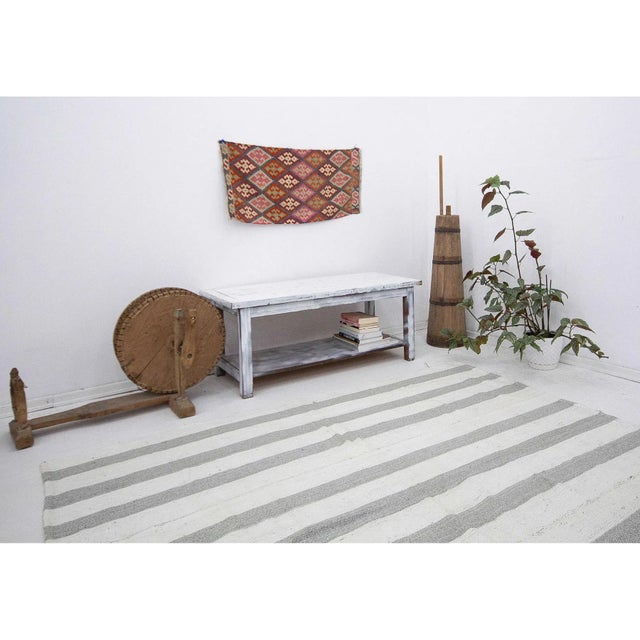 Mid 20th Century Striped Vintage Modern Kilim Rug For Sale - Image 5 of 6