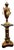 Burgundy Majesty – French-Inspired Porcelain Vase With Ornate Gilded Pedestal, Marble Top & Sculptural Bronze Accents For Sale