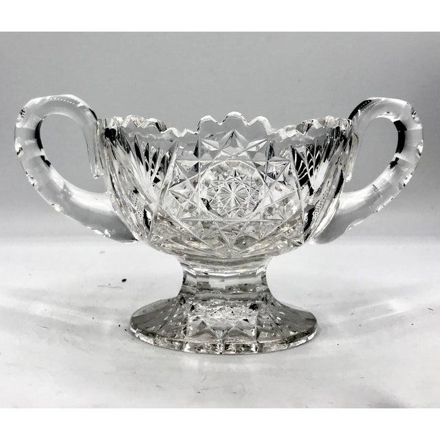 Glass Late 19th Century American Brilliant Period Cut Crystal Pedestal Sugar Bowl For Sale - Image 7 of 7