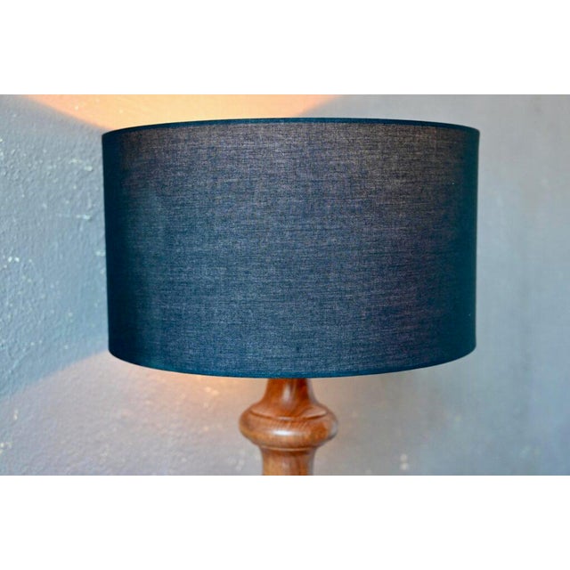 1970s Large Brutalist Wooden Table Lamp, 1970s For Sale - Image 5 of 8