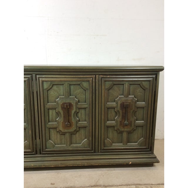 Mid Century Modern Jade Credenza With Unique Brass Hardware For Sale - Image 11 of 18