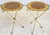 Italian Gold Gilt Folding Mosaic Side Drink Tables 1960s Pair For Sale - Image 13 of 16