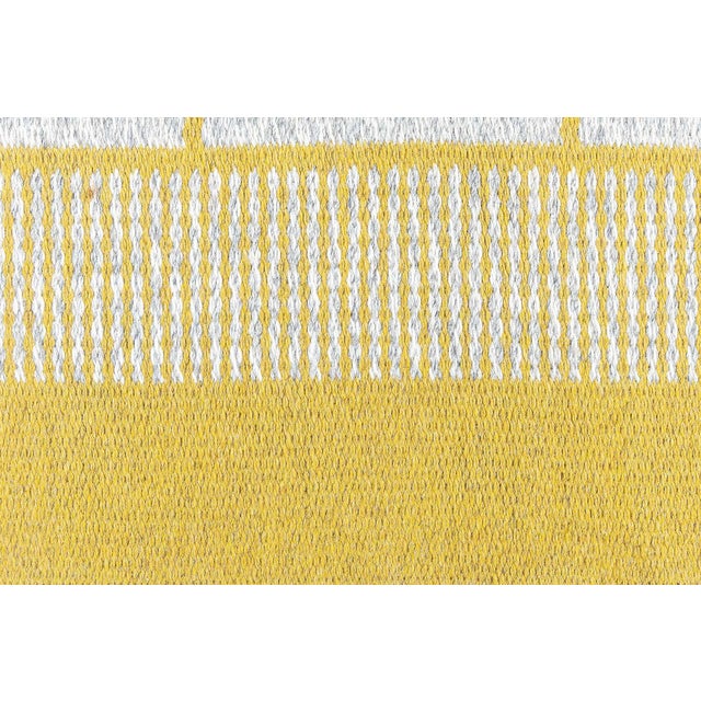 Yellow Doris Leslie Blau Vintage Reversible Geometric Yellow Swedish Rug For Sale - Image 8 of 10
