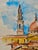 Rustic Henry Emil Salloch Original Watercolor on Paper Italian Cathedral Dome and Campanile. For Sale - Image 3 of 5