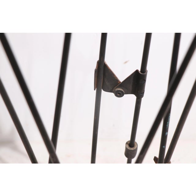 Metal 2 Mid Century Canvas Sling Butterfly Chairs on Folding Wrought Iron Frames For Sale - Image 7 of 8