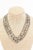 Modern Chanel Rock Stud Silver 3 Row Metal Link v Necklace Signed 1990's For Sale - Image 3 of 12