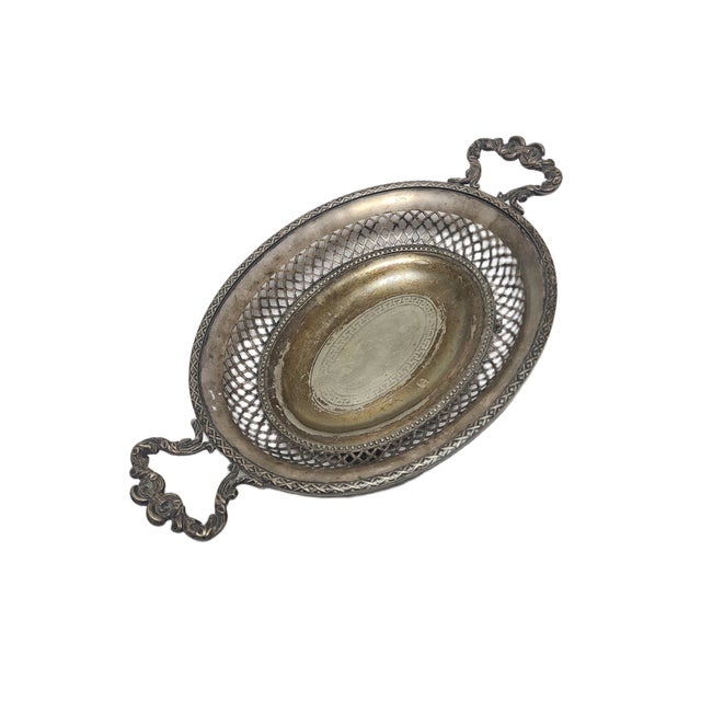Metal Art Nouveau Fruit Bowl on Stand by Fraget, Poland, 1900s For Sale - Image 7 of 14