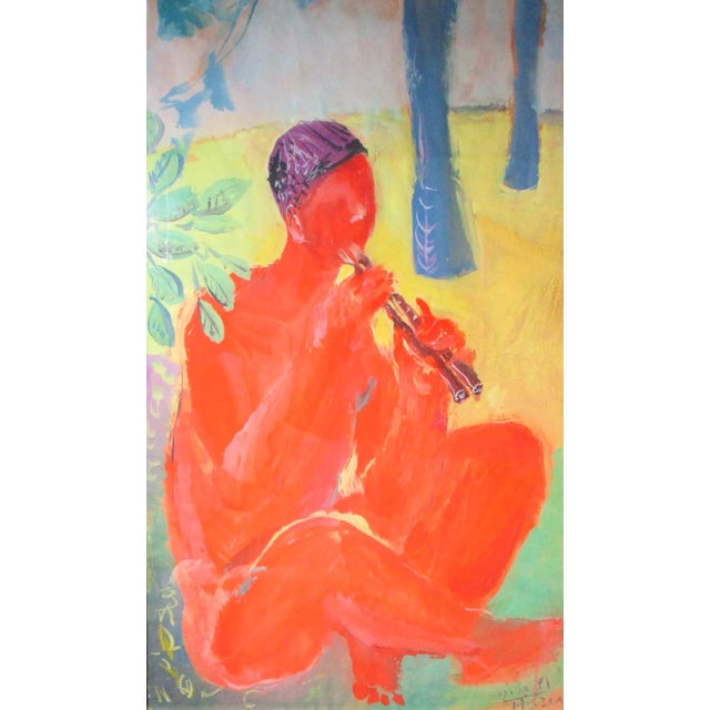 1981 Fauvist Style Figurative Male Nude Watercolor Paintings, Framed - a Pair For Sale In New York - Image 6 of 12