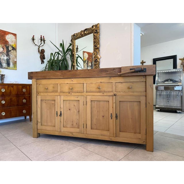Apothecary Drawer Workbench in Pine For Sale - Image 4 of 18