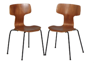 3103 Hammer Chairs by Arne Jacobsen for Fritz Hansen, 1960s, Set of 2