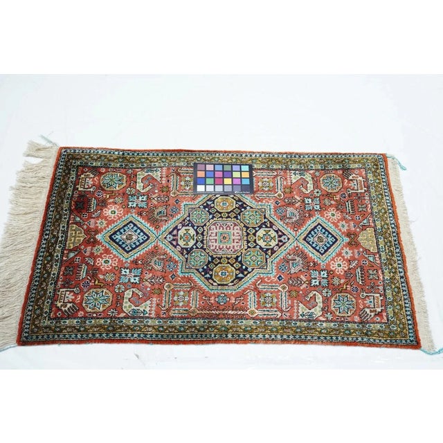 Extremely Fine Persian Silk Qum Rug 1'10'' X 2'10'' For Sale - Image 12 of 12