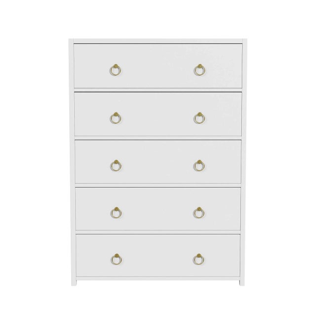Lark 5 Drawer Dresser, White For Sale In Chicago - Image 6 of 6