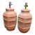 Vintage Pair of Mauve Faux Weave Plaster Lamps For Sale