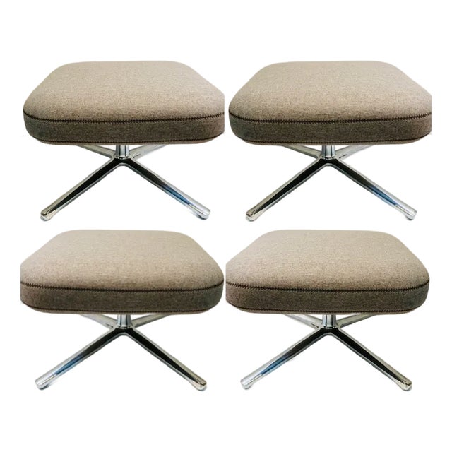 Four (4) Mid Century Modern Stools For Sale