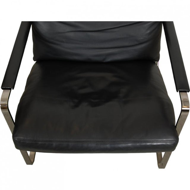 Animal Skin Conversation Chair in Black Leather by Preben Fabricius For Sale - Image 7 of 17