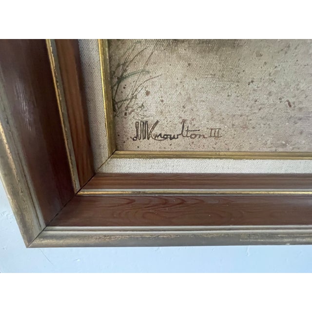 1980s Vintage Farmhouse Large Oil Painting on Canvas by David W. Knowlton III For Sale - Image 5 of 6