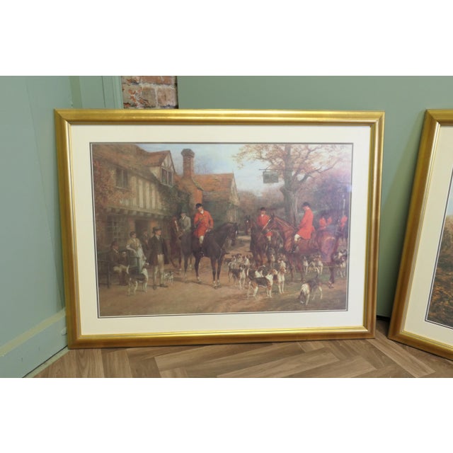 Hunting Scenes, Large Coloured Prints, 1920, Set of 2 For Sale - Image 3 of 8
