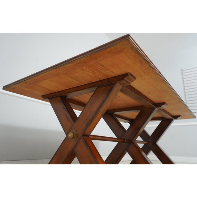 Large Rustic Style X Base Trestle Dining Table For Sale - Image 14 of 14