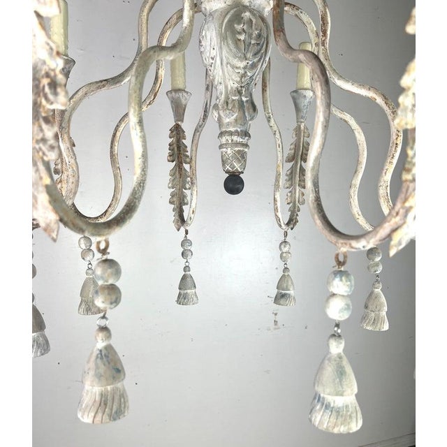 12-Light Hand-Painted Tuscan Chandelier by Melissa Levinson For Sale In Los Angeles - Image 6 of 12