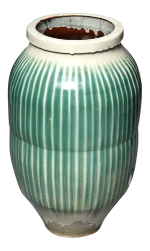 1870s Japanese Shigaraki Ceramic Storage Jar With Celadon Glaze, Meiji Period