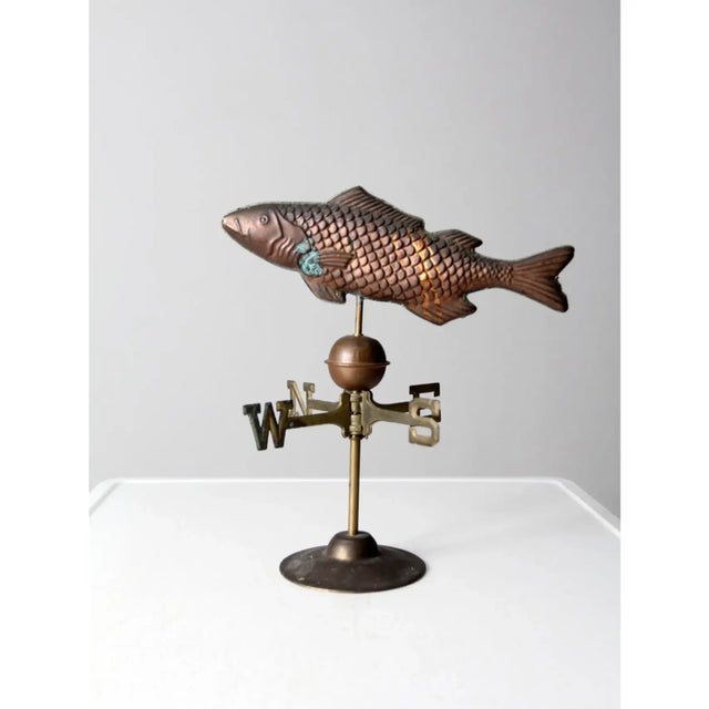 Copper Vintage Copper Fish Weathervane For Sale - Image 8 of 11