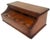 English 19th C Mahogany & Reverse Painted Glass 3 Jar Desk Inkwell For Sale - Image 4 of 16