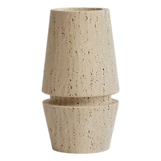 Motto Travertine Vase by Kiwano Concept For Sale