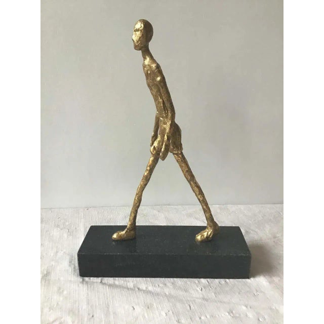 Contemporary Contemporary Modern Gilt Iron Sculpture of Man For Sale - Image 3 of 11