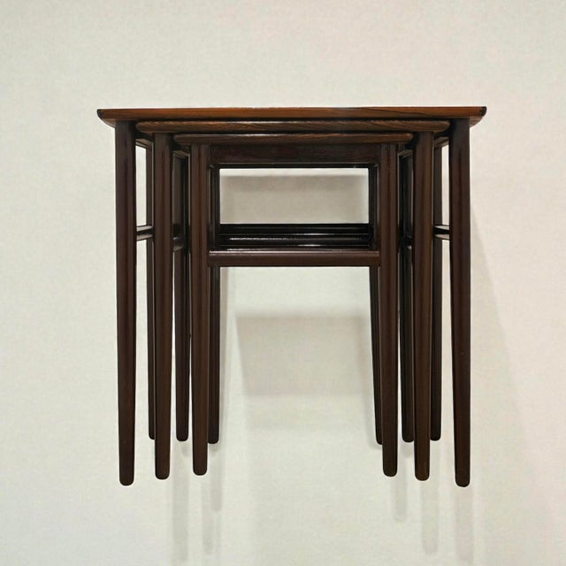 Rosewood Nesting Tables from Edmund Jørgensen, Nakskov, Denmark, 1960s, Set of 3 For Sale - Image 6 of 17