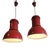 Red Metal Pendant Lamps from Fontana Arte, 1970s, Set of 2 For Sale