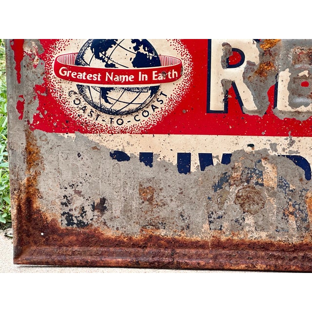 Metal Vintage Strout Realty Advertising Tin Litho Sign For Sale - Image 7 of 14