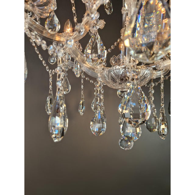 Chrome Luxury Maria Theresa Style Crystal Chandelier Chrome Silver European Lighting For Sale - Image 8 of 12