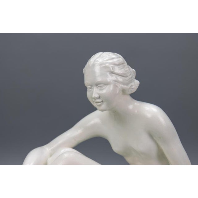 Mid-Century White Ceramic Figurative Sculpture, ca. 1950s For Sale - Image 3 of 18