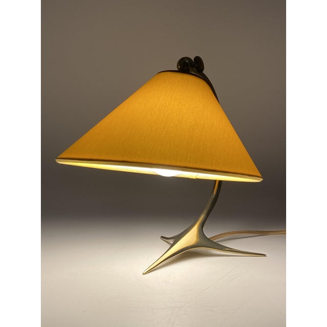 Mid-Century Modern Table Lamp with Brass Crows Foot, 1950s For Sale - Image 12 of 14