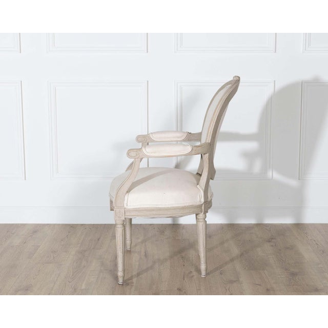 Pair of Early 20th Century Swedish Gustavian Style Oval Back Armchairs For Sale - Image 13 of 14