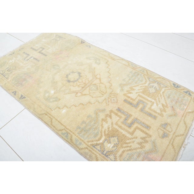 Modern 1960s Pastel Vintage Wool Area Rug Wool Vintage Rug For Sale - Image 3 of 6